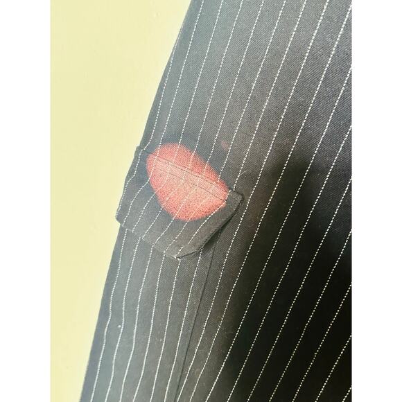 THAKOON x RTR Navy Stripe Twill Pinstripe Cargo Pants Size 12 - Picture 6 of 13